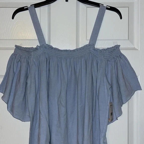 NWT Free People Darling Off-Shoulder Shirt sz Large - Picture 3 of 10